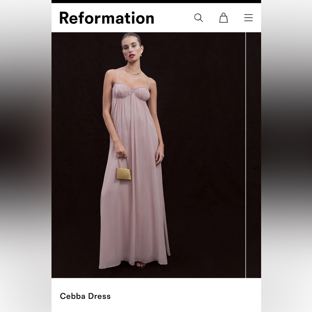 Reformation Cebba Dress in dusty rose